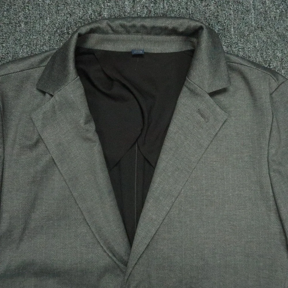 Mizzen Main Blazer‎ Mens Medium Gray Trim Herringbone Stretch Sport Coat